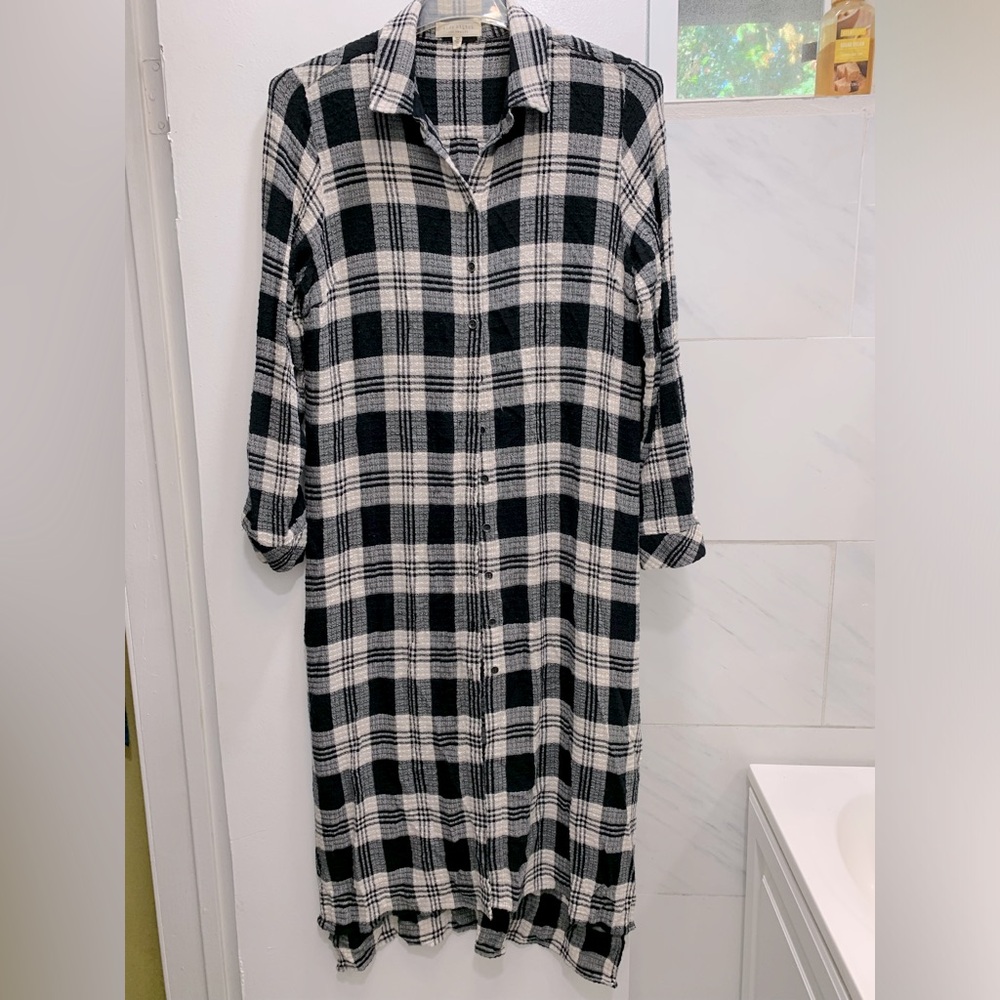 Plaid Cabincore Cozycore Comfy Dress Super Stretchy Straight Casual Shirt Dress